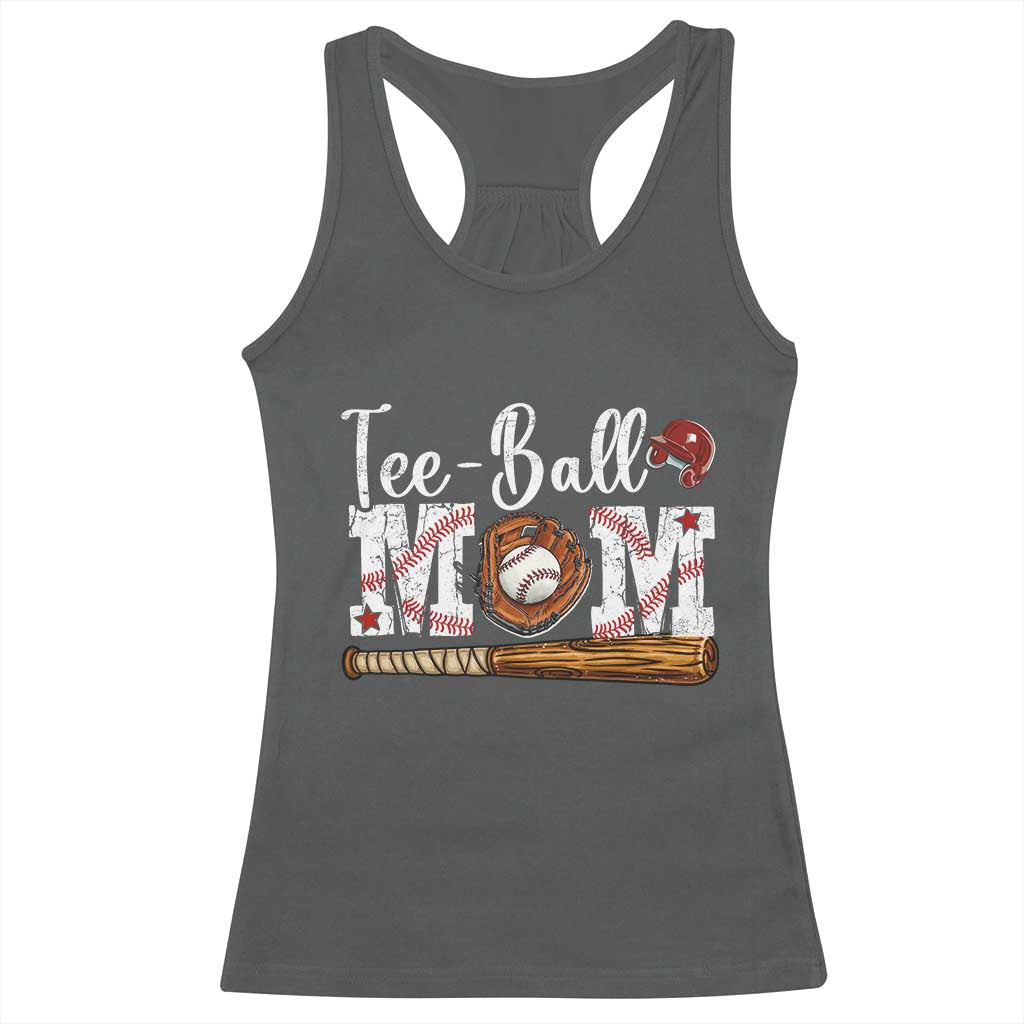 Baseball Mom Racerback Tank Top Tee Ball Mama Funny Mother's Day TS11 Dark Heather Print Your Wear