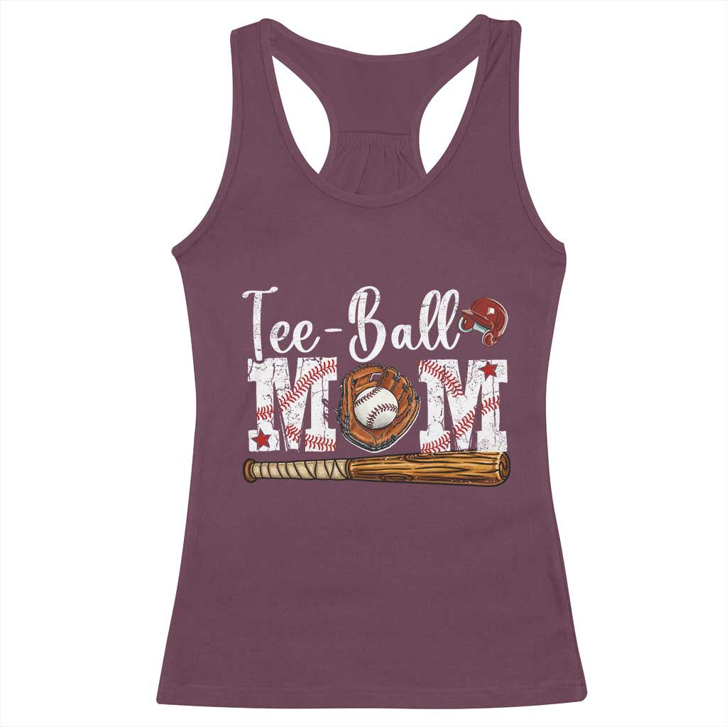 Baseball Mom Racerback Tank Top Tee Ball Mama Funny Mother's Day TS11 Maroon Print Your Wear