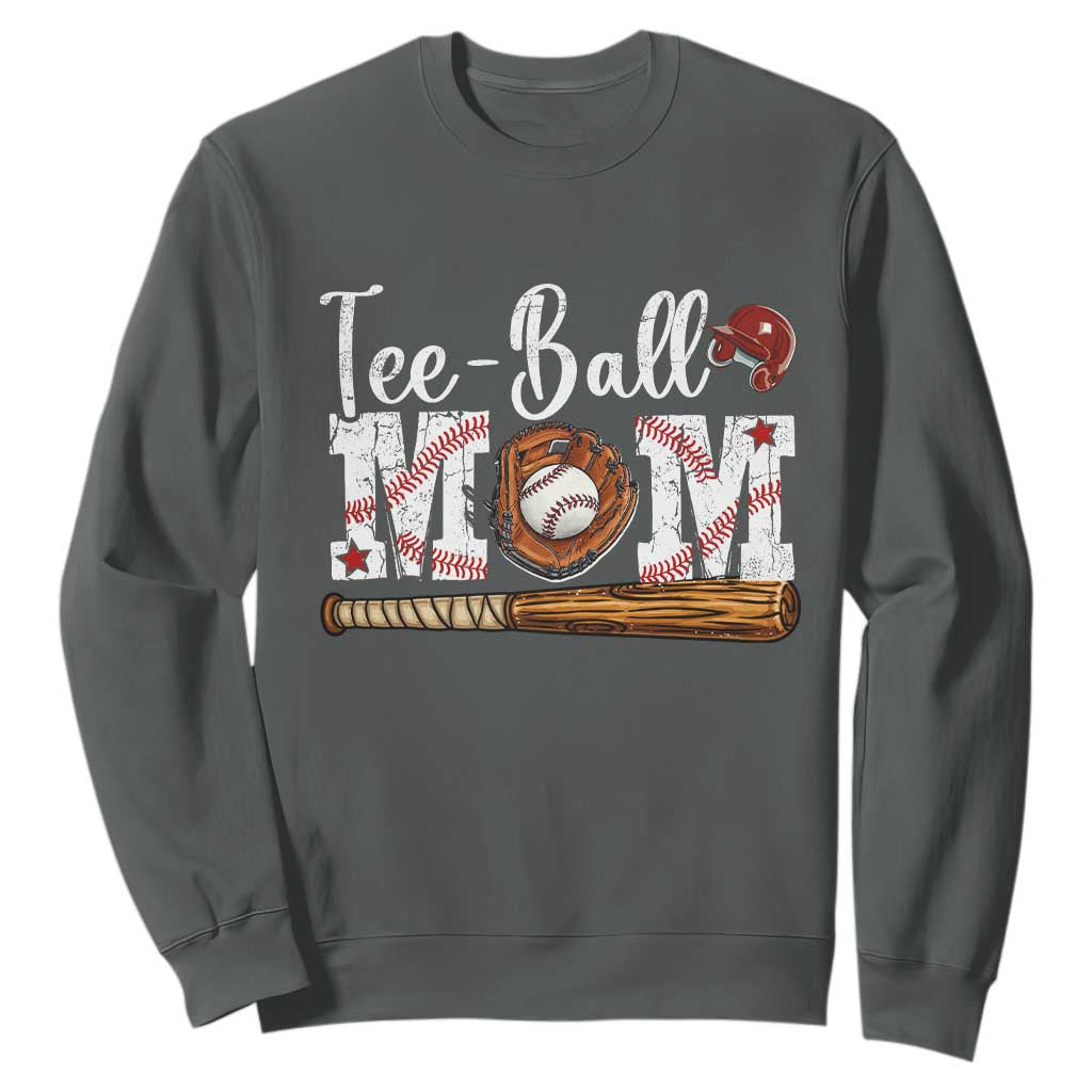 Baseball Mom Sweatshirt Tee Ball Mama Funny Mother's Day TS11 Dark Heather Print Your Wear