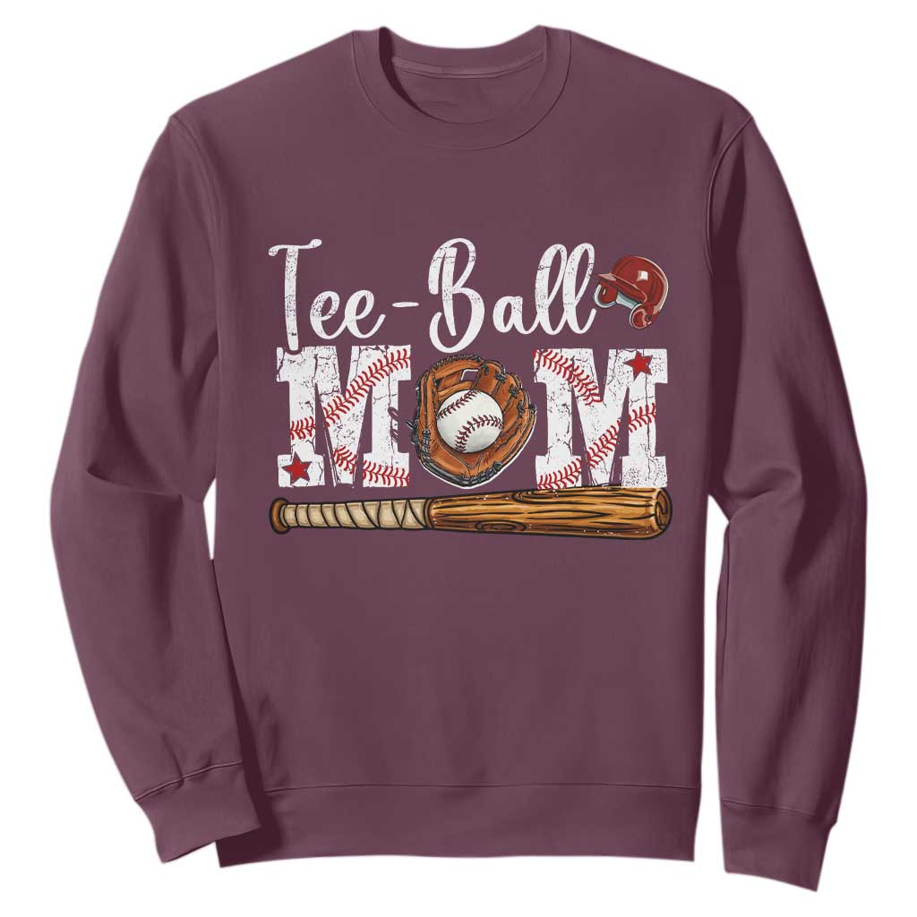 Baseball Mom Sweatshirt Tee Ball Mama Funny Mother's Day TS11 Maroon Print Your Wear