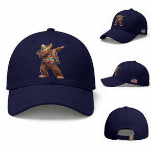 Mexican Bigfoot Dabbing Cinco de Mayo Funny Fiesta Baseball Cap TS11 Baseball Cap Universal Fit Dark Blue Print Your Wear