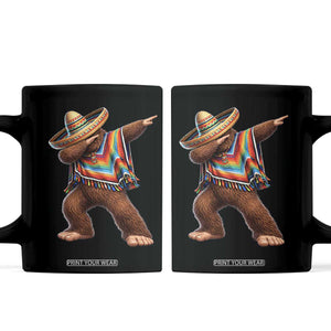Mexican Bigfoot Dabbing Cinco de Mayo Funny Fiesta Coffee Mug TS11 Black Print Your Wear