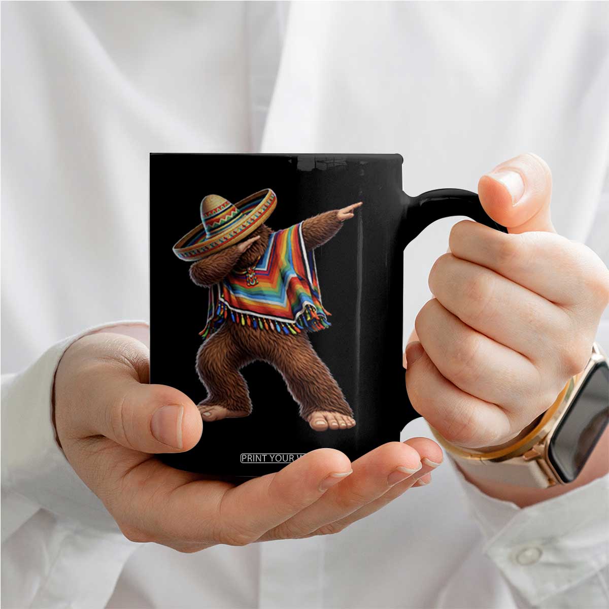 Mexican Bigfoot Dabbing Cinco de Mayo Funny Fiesta Coffee Mug TS11 Print Your Wear
