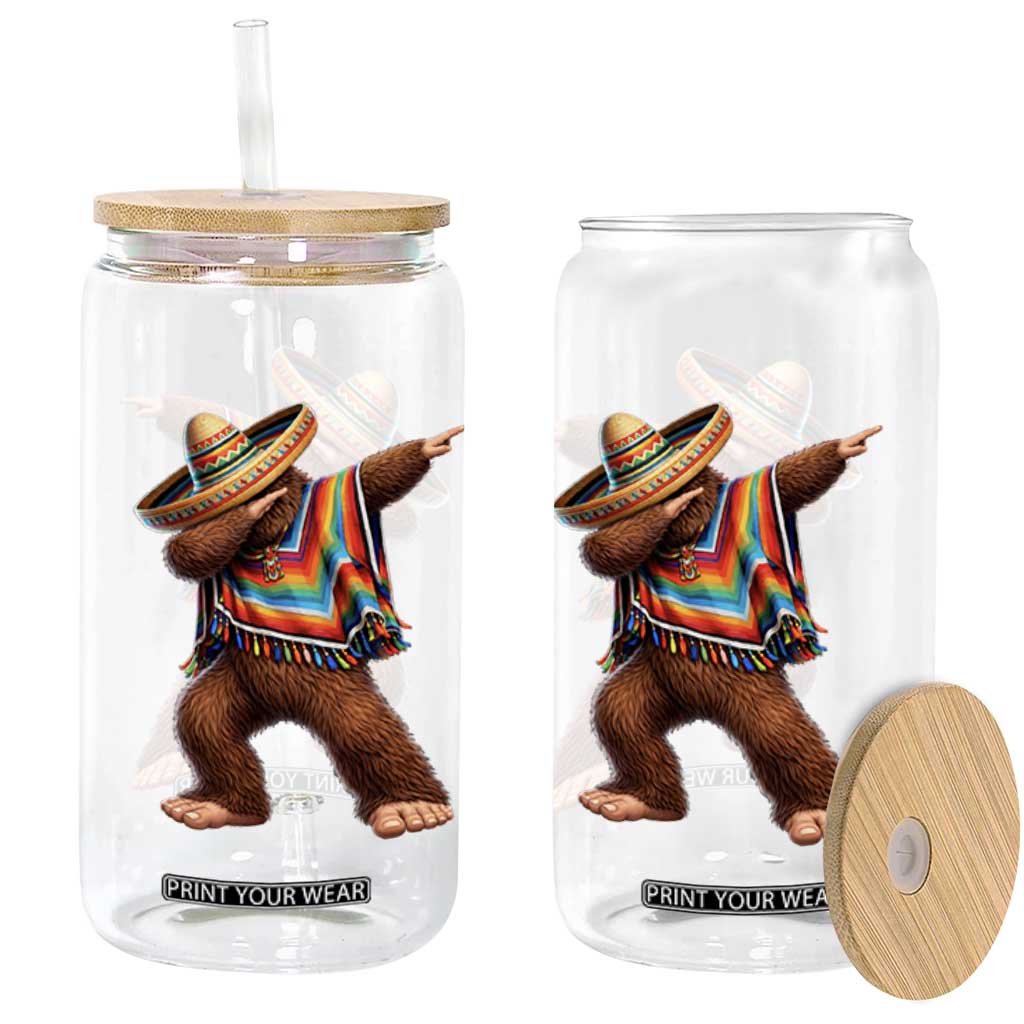 Mexican Bigfoot Dabbing Cinco de Mayo Funny Fiesta Glass Can TS11 Print Your Wear
