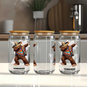Mexican Bigfoot Dabbing Cinco de Mayo Funny Fiesta Glass Can TS11 Print Your Wear