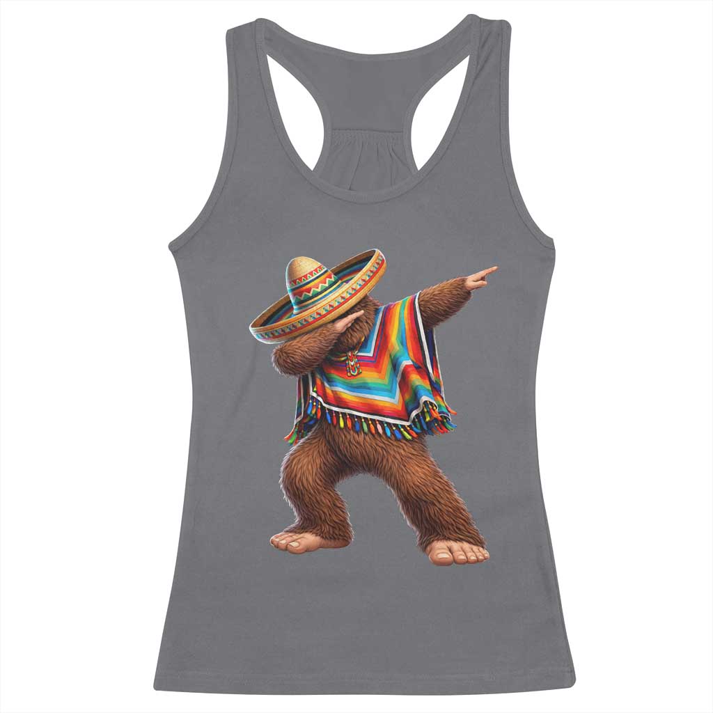 Mexican Bigfoot Dabbing Cinco de Mayo Funny Fiesta Racerback Tank Top TS11 Charcoal Print Your Wear