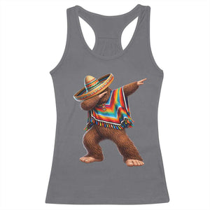 Mexican Bigfoot Dabbing Cinco de Mayo Funny Fiesta Racerback Tank Top TS11 Charcoal Print Your Wear