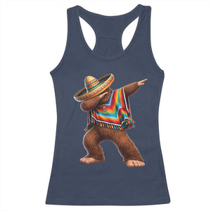 Mexican Bigfoot Dabbing Cinco de Mayo Funny Fiesta Racerback Tank Top TS11 Navy Print Your Wear