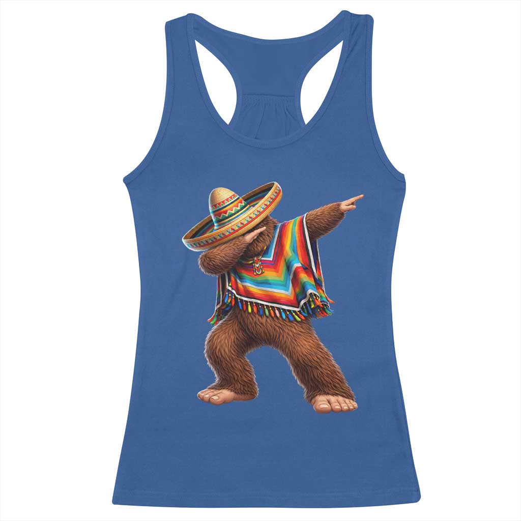 Mexican Bigfoot Dabbing Cinco de Mayo Funny Fiesta Racerback Tank Top TS11 Royal Blue Print Your Wear