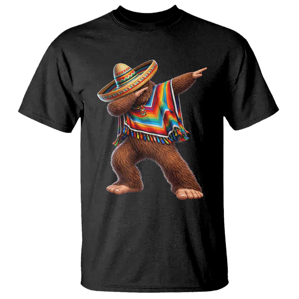 Mexican Bigfoot Dabbing Cinco de Mayo Funny Fiesta T Shirt TS11 Black Print Your Wear