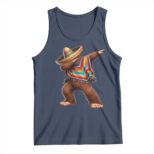 Mexican Bigfoot Dabbing Cinco de Mayo Funny Fiesta Tank Top TS11 Navy Print Your Wear