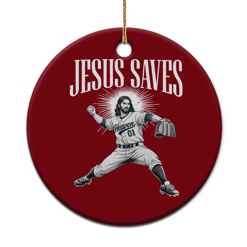 Christian Baseball Ceramic Ornament Jesus Saves Religious Faith Game Day