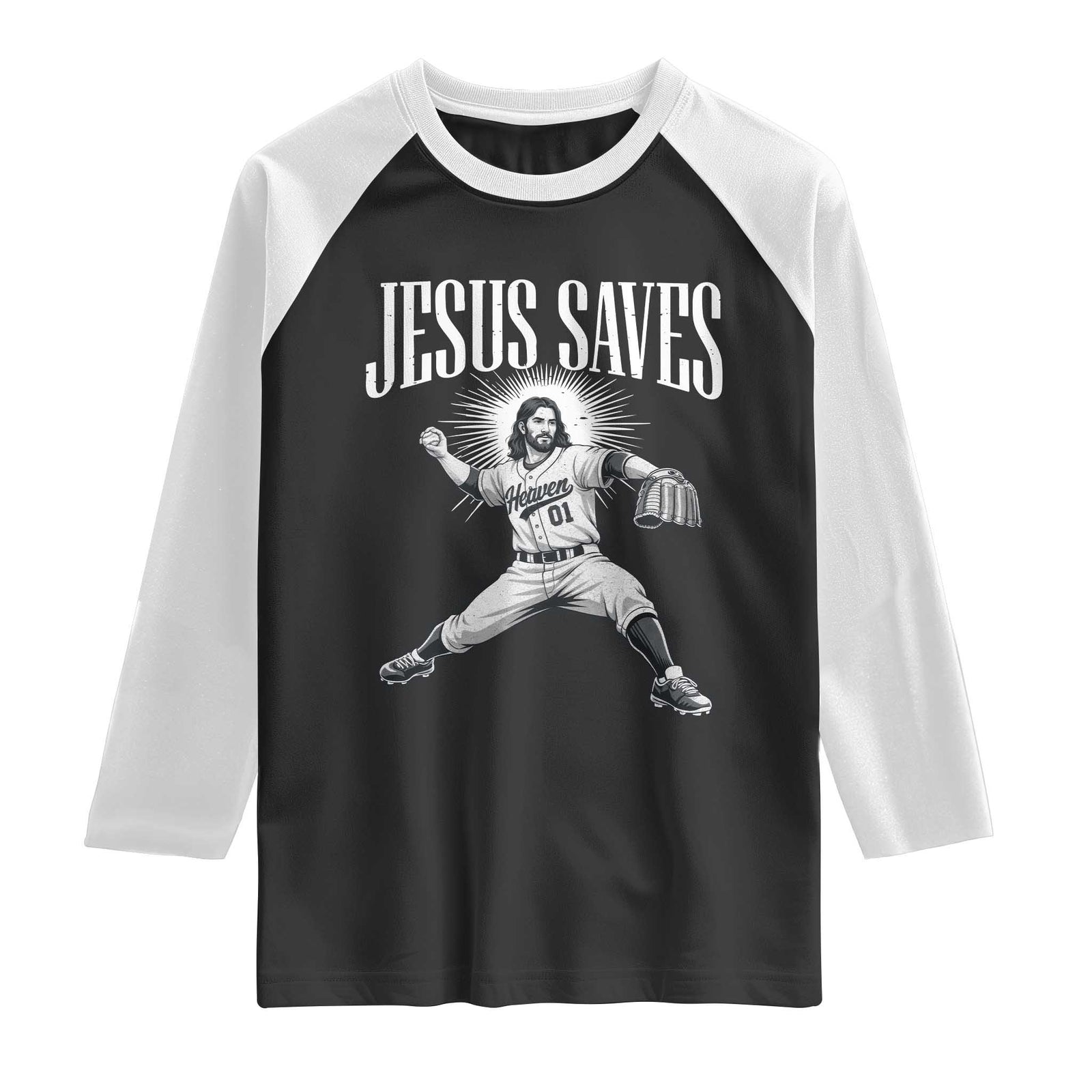 Christian Baseball Raglan Shirt Jesus Saves Religious Faith Game Day