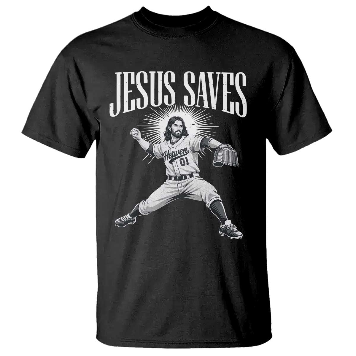 Christian Baseball T Shirt Jesus Saves Religious Faith Game Day