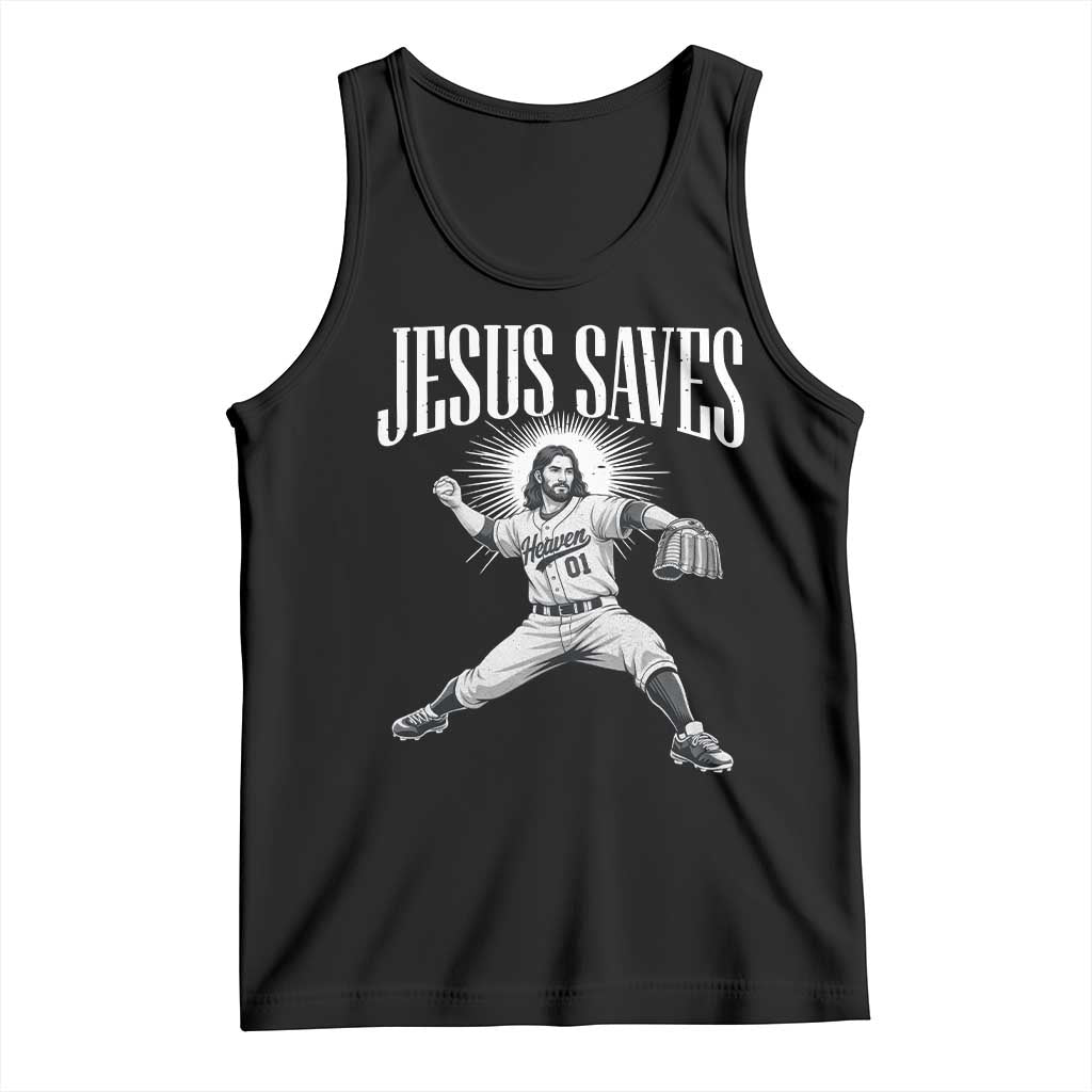 Christian Baseball Tank Top Jesus Saves Religious Faith Game Day