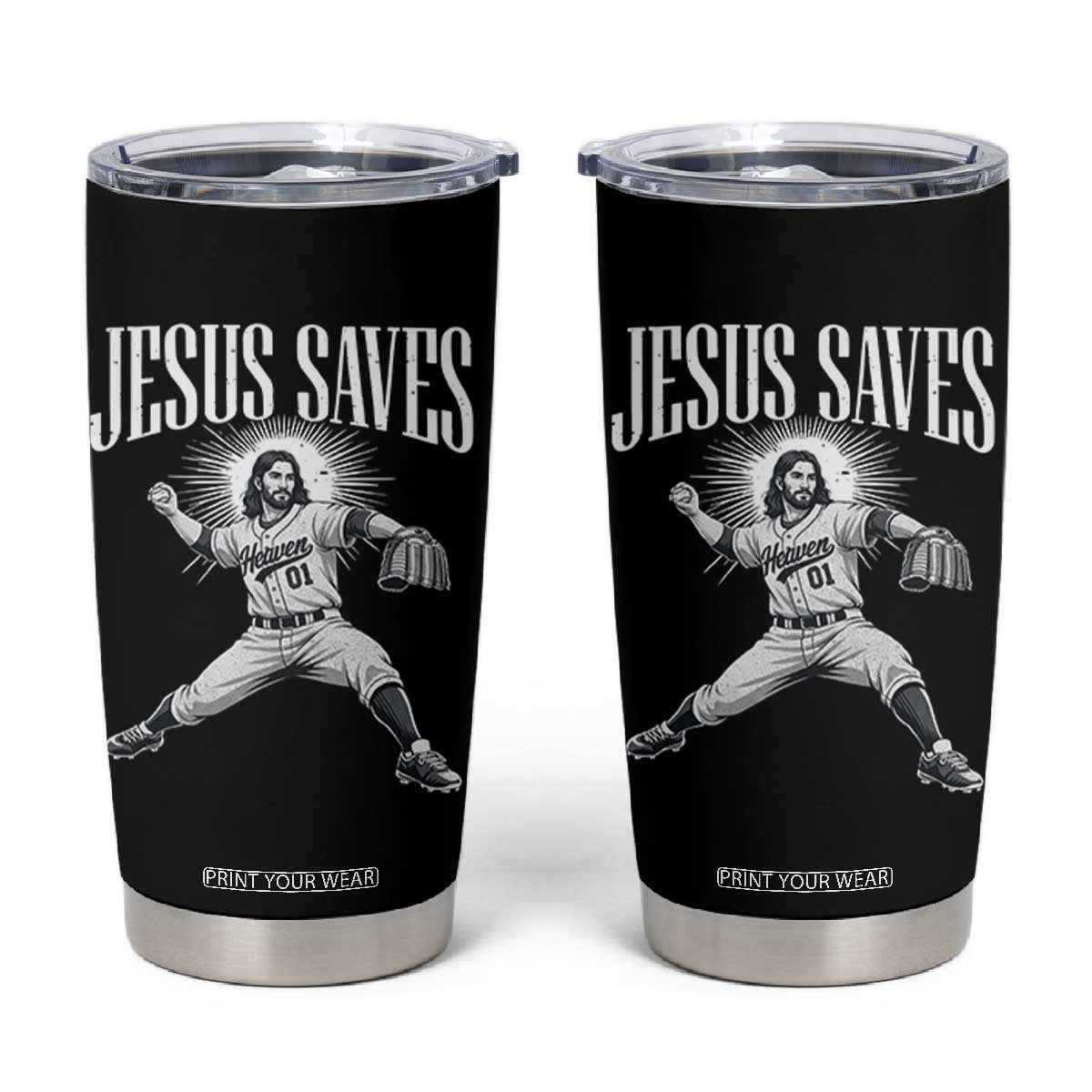Christian Baseball Tumbler Cup Jesus Saves Religious Faith Game Day