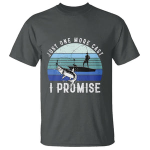 Fishing T Shirt Just One More Cast I Promise TS11 Dark Heather Print Your Wear