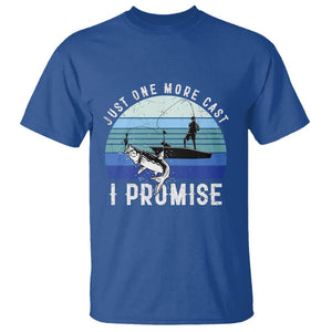 Fishing T Shirt Just One More Cast I Promise TS11 Royal Blue Print Your Wear