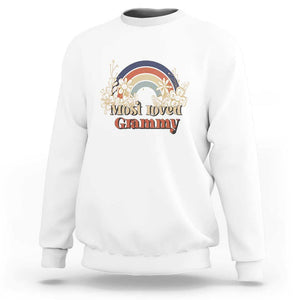 Grandma Sweatshirt Most Loved Grammy Retro Groovy TS11 White Print Your Wear