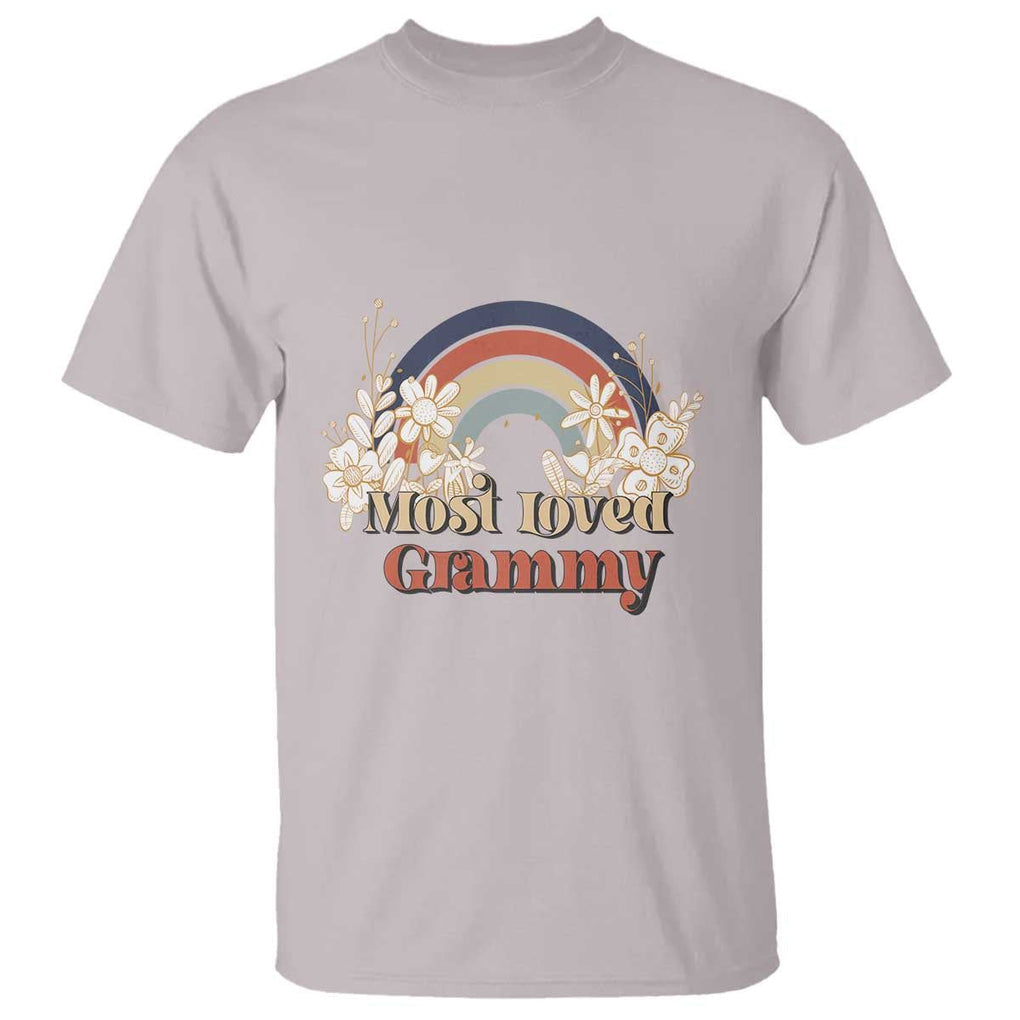 Grandma T Shirt Most Loved Grammy Retro Groovy TS11 Ice Gray Print Your Wear