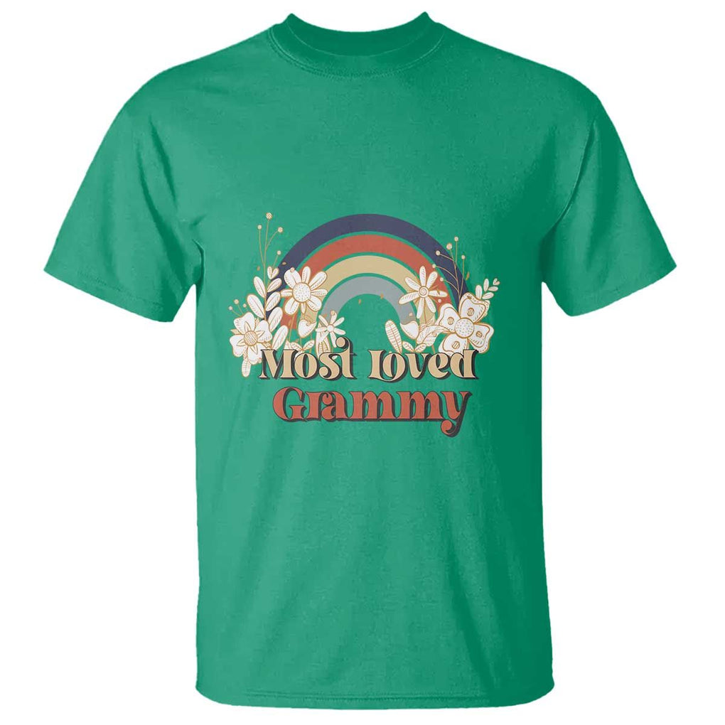 Grandma T Shirt Most Loved Grammy Retro Groovy TS11 Irish Green Print Your Wear