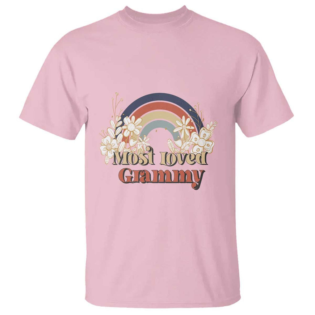 Grandma T Shirt Most Loved Grammy Retro Groovy TS11 Light Pink Print Your Wear