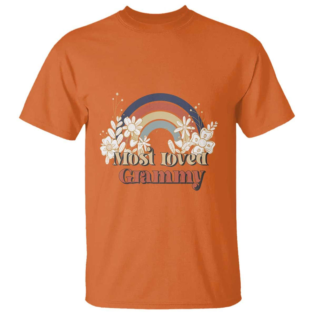 Grandma T Shirt Most Loved Grammy Retro Groovy TS11 Orange Print Your Wear