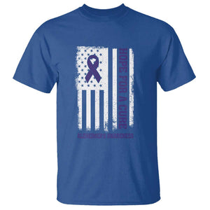 Alzheimer's Awareness T Shirt Hope For A Cure Alzheimer's Supporter TS11 Royal Blue Print Your Wear