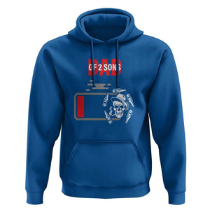 Dad Of Two Sons Hoodie Dad Of Two Sons Funny Skeleton Low Battery Father's Day TS11 Royal Blue Print Your Wear