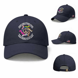 Make Lying Wrong Again Make America Think Again Baseball Cap Human’s Rights Hand Peace TS11 Baseball Cap Universal Fit Navy Print Your Wear