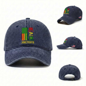 Juneteenth Equality Is Greater Than Division Washed Cotton Baseball Cap Juneteenth American Flag TS11 Washed Cap Universal Fit Navy Print Your Wear