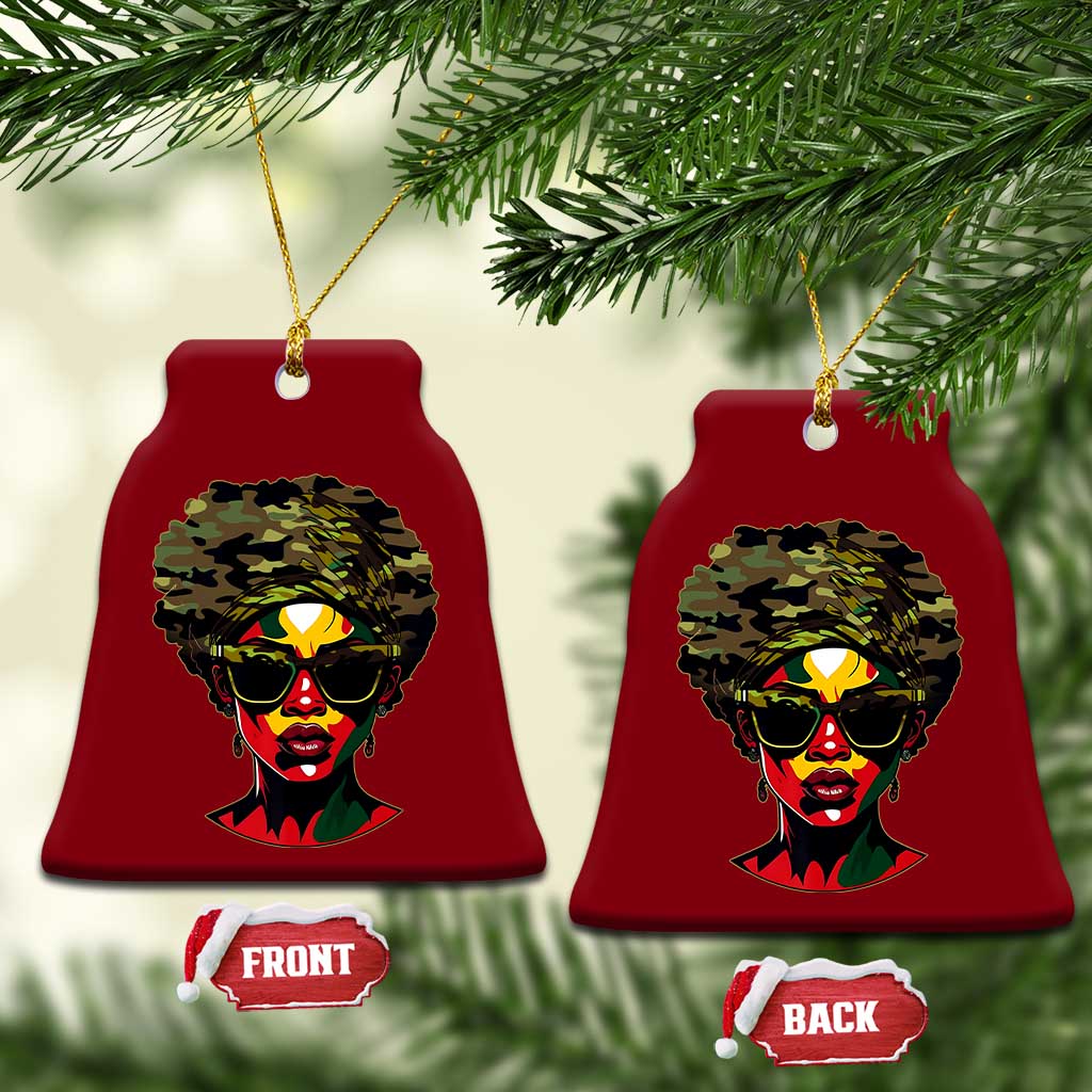 Camo African American Women Juneteenth Celebrating Black Freedom Day Ceramic Ornament TS11 Print Your Wear