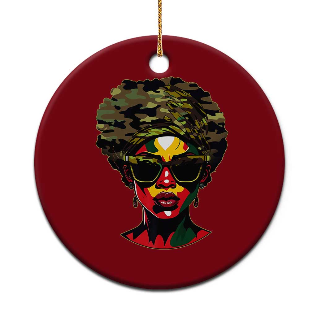 Camo African American Women Juneteenth Celebrating Black Freedom Day Ceramic Ornament TS11 1pc Red Print Your Wear