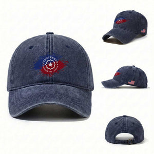 Juneteenth Freedom Day June 19 1865 Washed Cotton Baseball Cap Juneteenth Flag TS11 Washed Cap Universal Fit Navy Print Your Wear