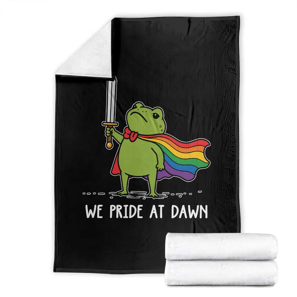 We Pride At Dawn Throw Blanket Funny LGBT Frog Rainbow Pride Month TS11 Black Print Your Wear