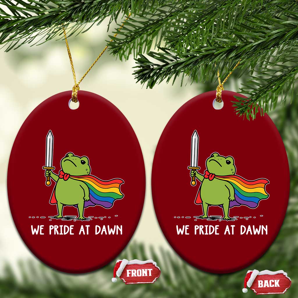 We Pride At Dawn Ceramic Ornament Funny LGBT Frog Rainbow Pride Month TS11 Print Your Wear