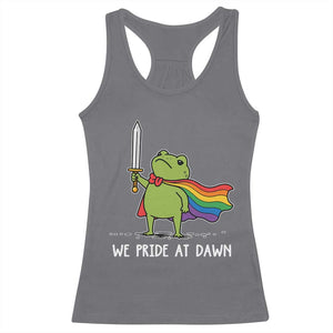 We Pride At Dawn Racerback Tank Top Funny LGBT Frog Rainbow Pride Month TS11 Charcoal Print Your Wear