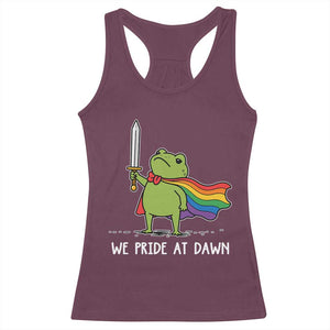 We Pride At Dawn Racerback Tank Top Funny LGBT Frog Rainbow Pride Month TS11 Maroon Print Your Wear