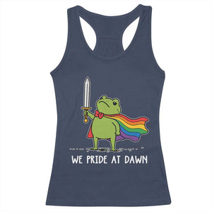 We Pride At Dawn Racerback Tank Top Funny LGBT Frog Rainbow Pride Month TS11 Navy Print Your Wear