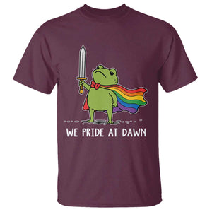 We Pride At Dawn T Shirt Funny LGBT Frog Rainbow Pride Month TS11 Maroon Print Your Wear