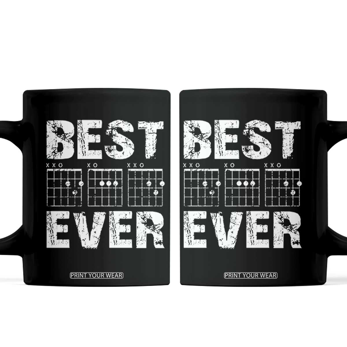 Guitar Father Coffee Mug Funny Best Dad Ever D A D Chord Gifts Guitarist Papa TS11 Black Print Your Wear