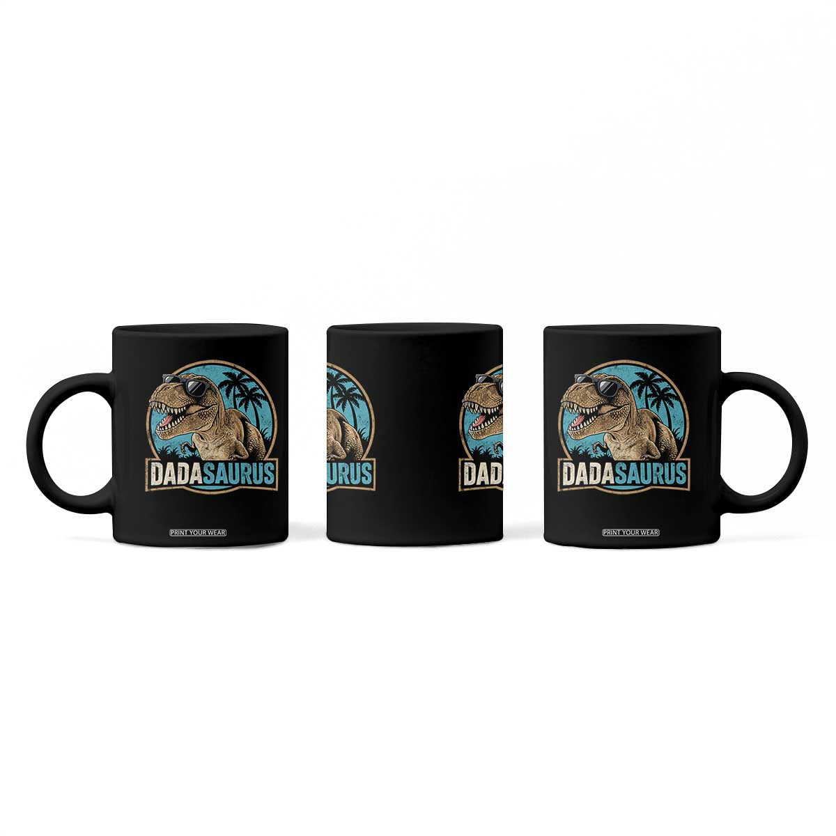 Dinosuar Dad Coffee Mug Funny Dadasaurus Fathers Day Family Matching TS11 Print Your Wear