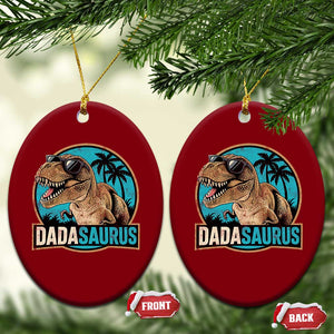Dinosuar Dad Ceramic Ornament Funny Dadasaurus Fathers Day Family Matching TS11 Print Your Wear