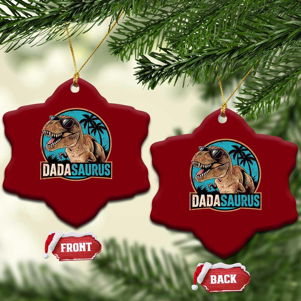 Dinosuar Dad Ceramic Ornament Funny Dadasaurus Fathers Day Family Matching TS11 Print Your Wear