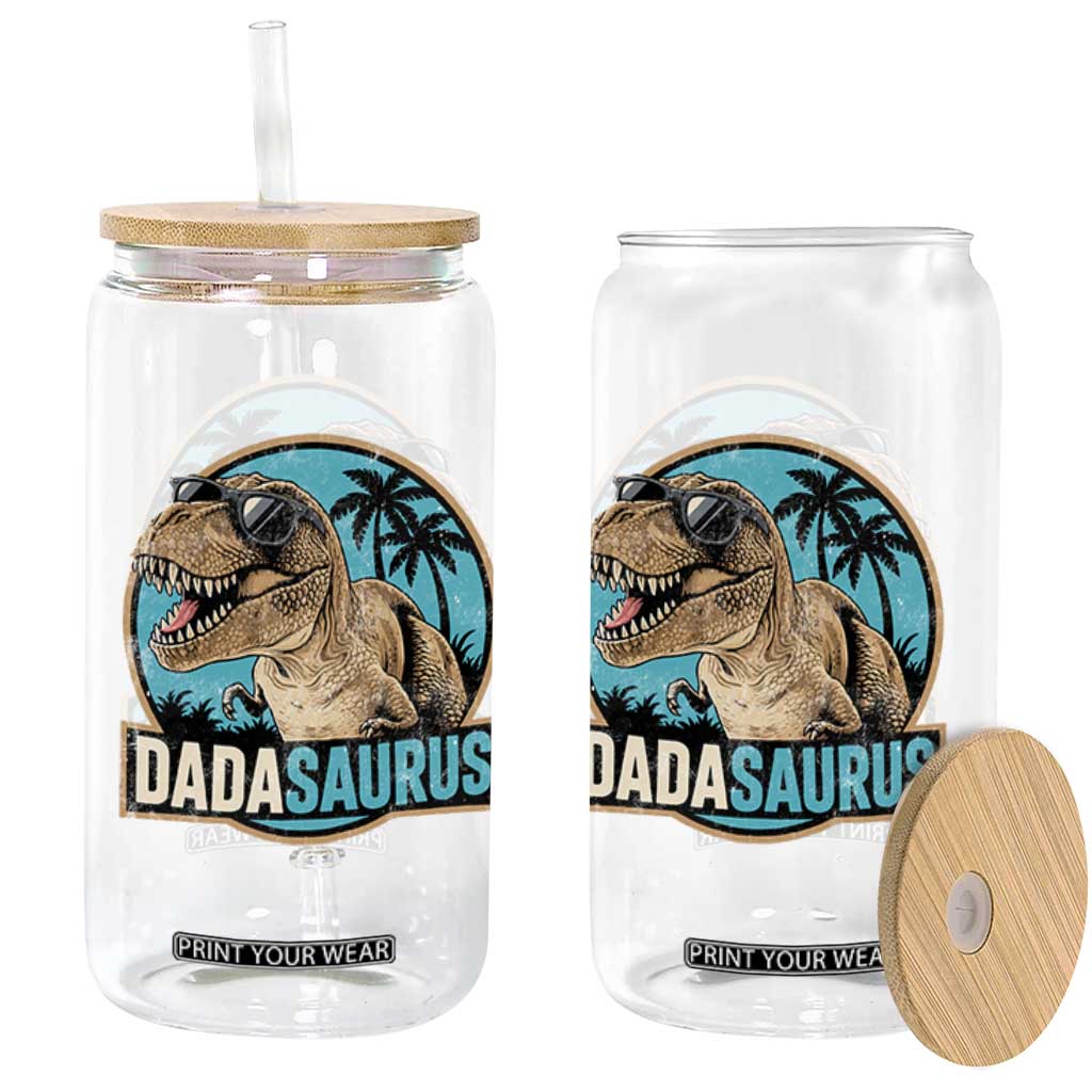 Dinosuar Dad Glass Can Funny Dadasaurus Fathers Day Family Matching TS11 Print Your Wear