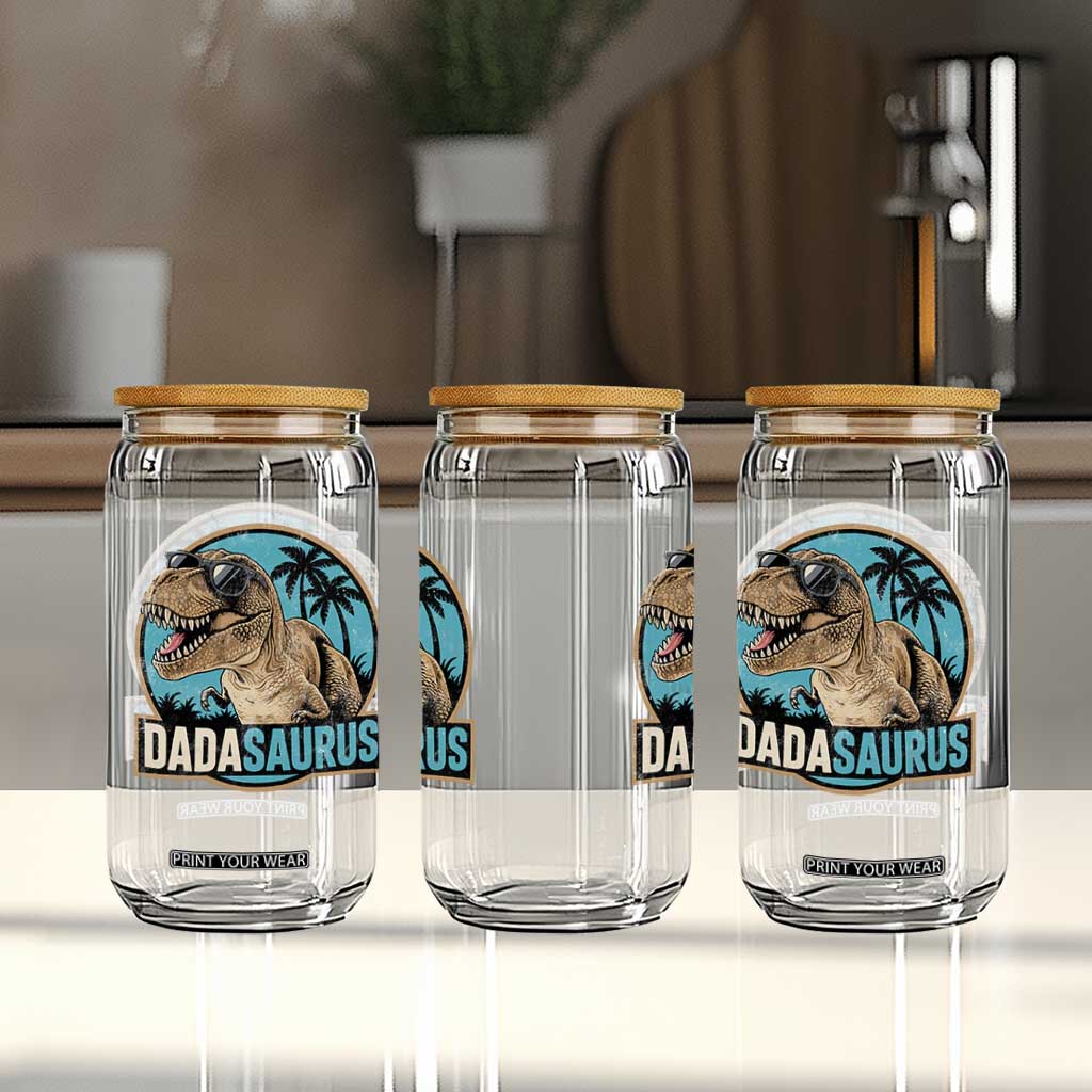 Dinosuar Dad Glass Can Funny Dadasaurus Fathers Day Family Matching TS11 Print Your Wear