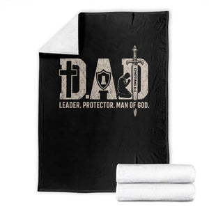 Christian Dad Throw Blanket Father Leader Protector Man Of God TS11 Black Print Your Wear