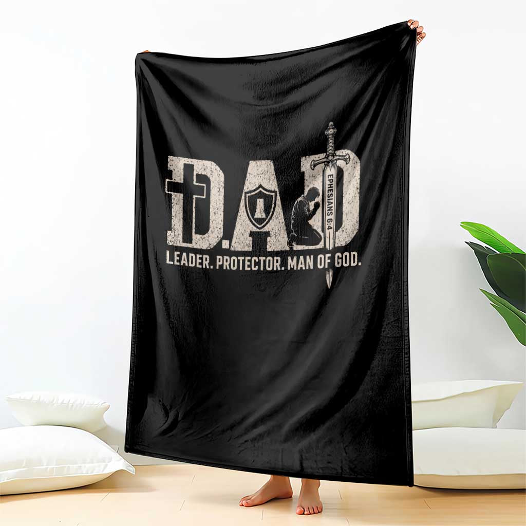 Christian Dad Throw Blanket Father Leader Protector Man Of God TS11 Print Your Wear