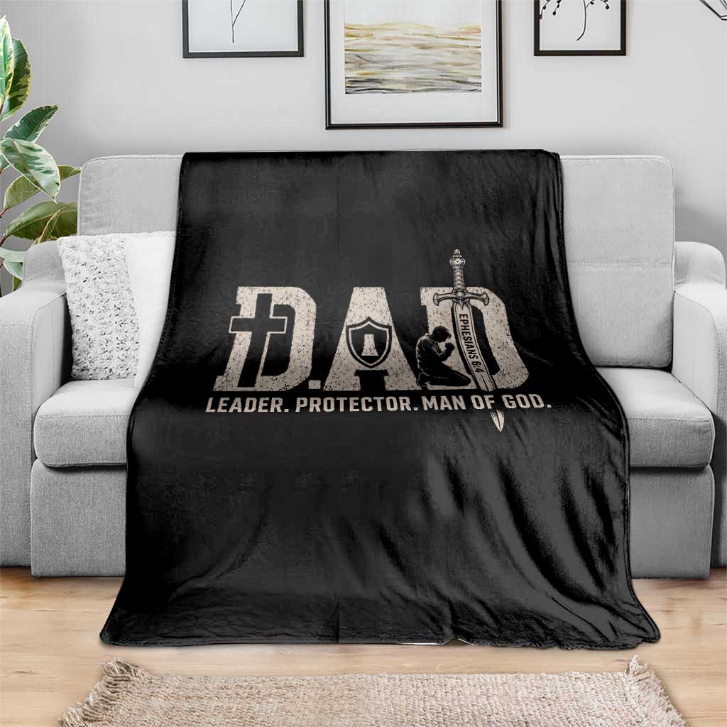 Christian Dad Throw Blanket Father Leader Protector Man Of God TS11 Print Your Wear