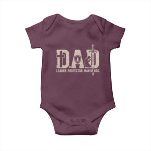 Christian Dad Baby Onesie Father Leader Protector Man Of God TS11 Maroon Print Your Wear